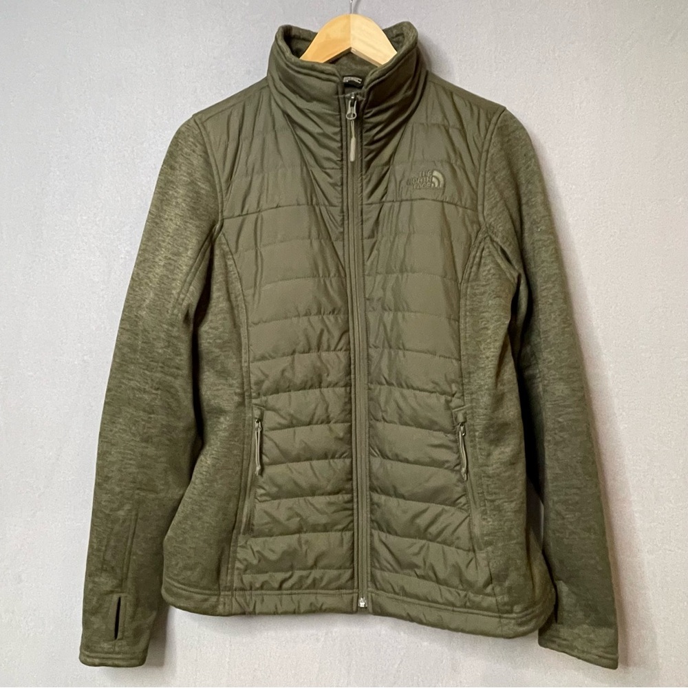 The North Face Olive Green Hybrid Quilted Primaloft Jacket Medium Athletic